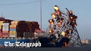 video: Watch: Baltimore bridge explodes in controlled demolition