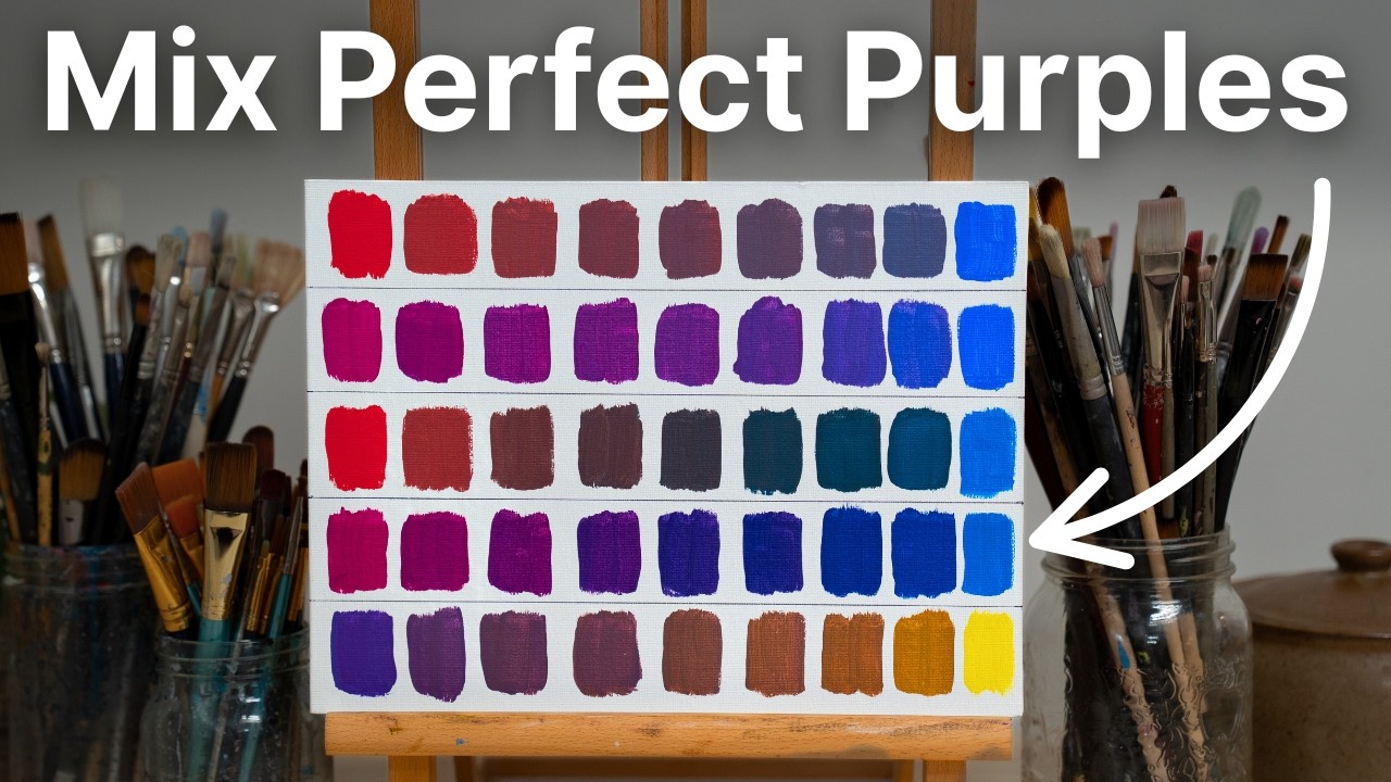 How to Mix the Perfect Purple with Acrylic Paint || Color Mixing Tutorial