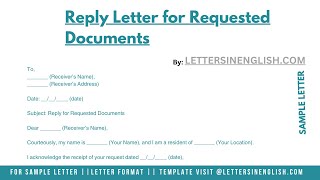Reply Letter for Requested Documents