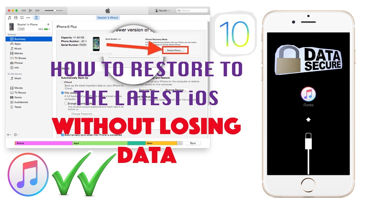 Restore iPhone iPad to the latest iOS without Losing Data