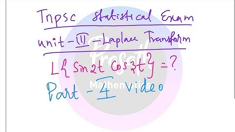Laplace Transforms | Tnpsc Statistical Exam | Part 18