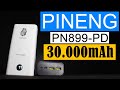 Power Bank Carregador Portátil Pineng PN-899PD com 30.000mah Original TioTech