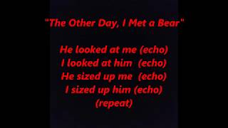 Video thumbnail of "The OTHER DAY I MET A BEAR in the Forest Tennis Shoes Lyrics Words text scout camp Bare Ladies Song"