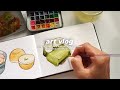 art vlog 🎨✨paint with me •  traditional Indonesian snacks with watercolor