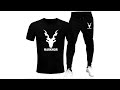 2 Pcs Men's Cotton Printed Track Suit