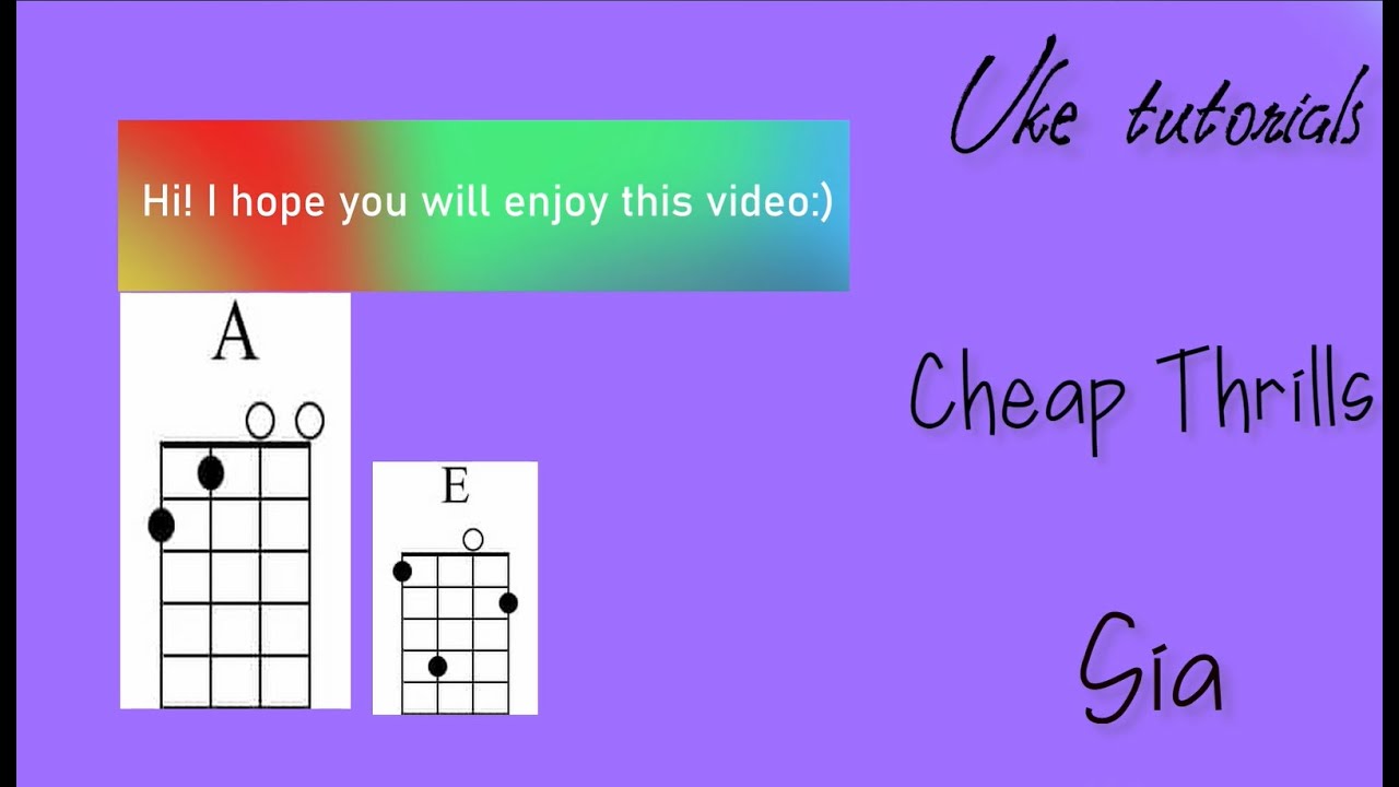Cheap thrills Sia Ukulele tutorial YouTube