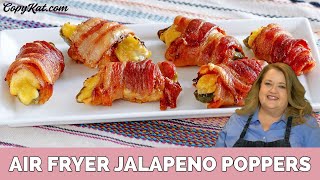 Air Fryer Bacon Wrapped Jalapeno Poppers - Perfect Super Bowl Appetizer