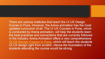 UI UX Design Course in Pune - Arena Animation Tilak Road