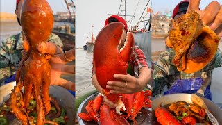 Fishermen Eat Seafood #6 🦀🦐 Eating Addiction