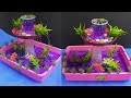 Beautiful water fountain with plastic glass  how to make a waterfall with plastic glass