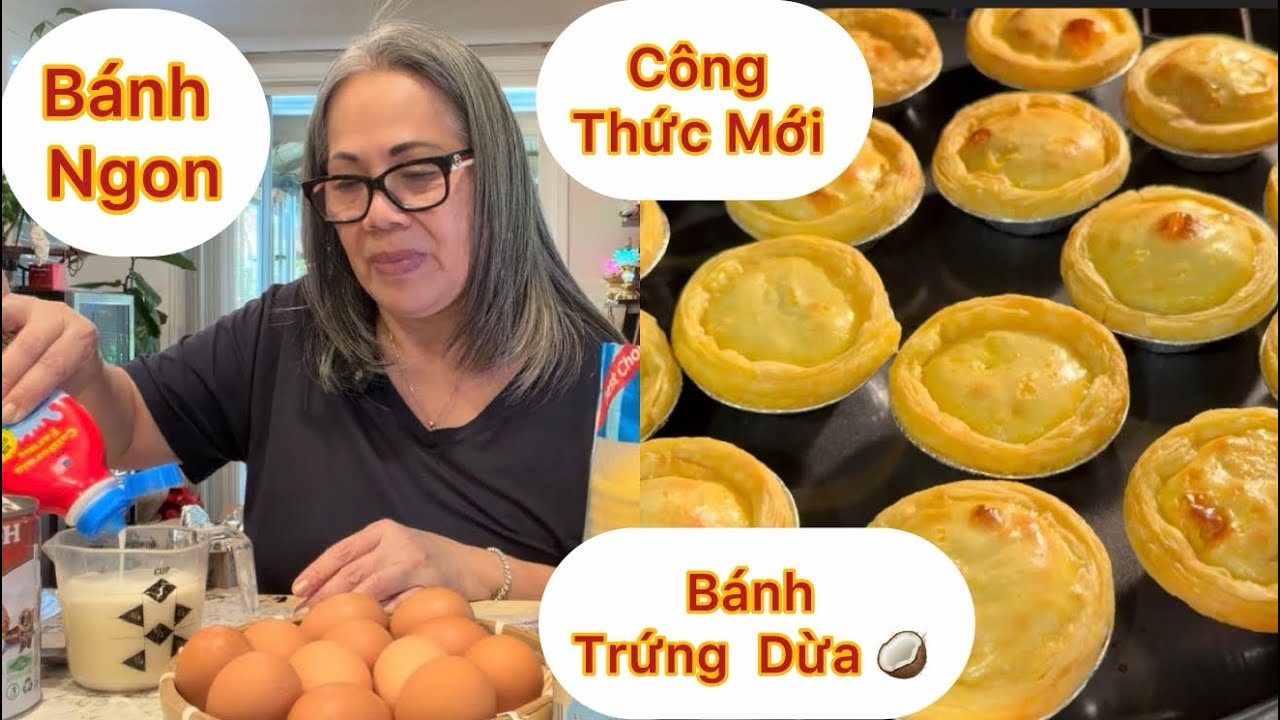 Tập 1861: Hôm Nay Hồng Làm Bánh Trứng Dừa Nướng🥥 Công Thức Mới  Ngon Lắm $12 Được 30 Cái 