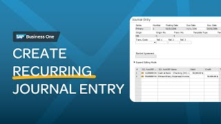 Create a Recurring Journal Entry Posting | SAP Business One Tip