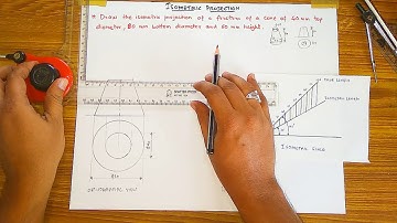 Isometric projection of  Frustum of Cone (English)