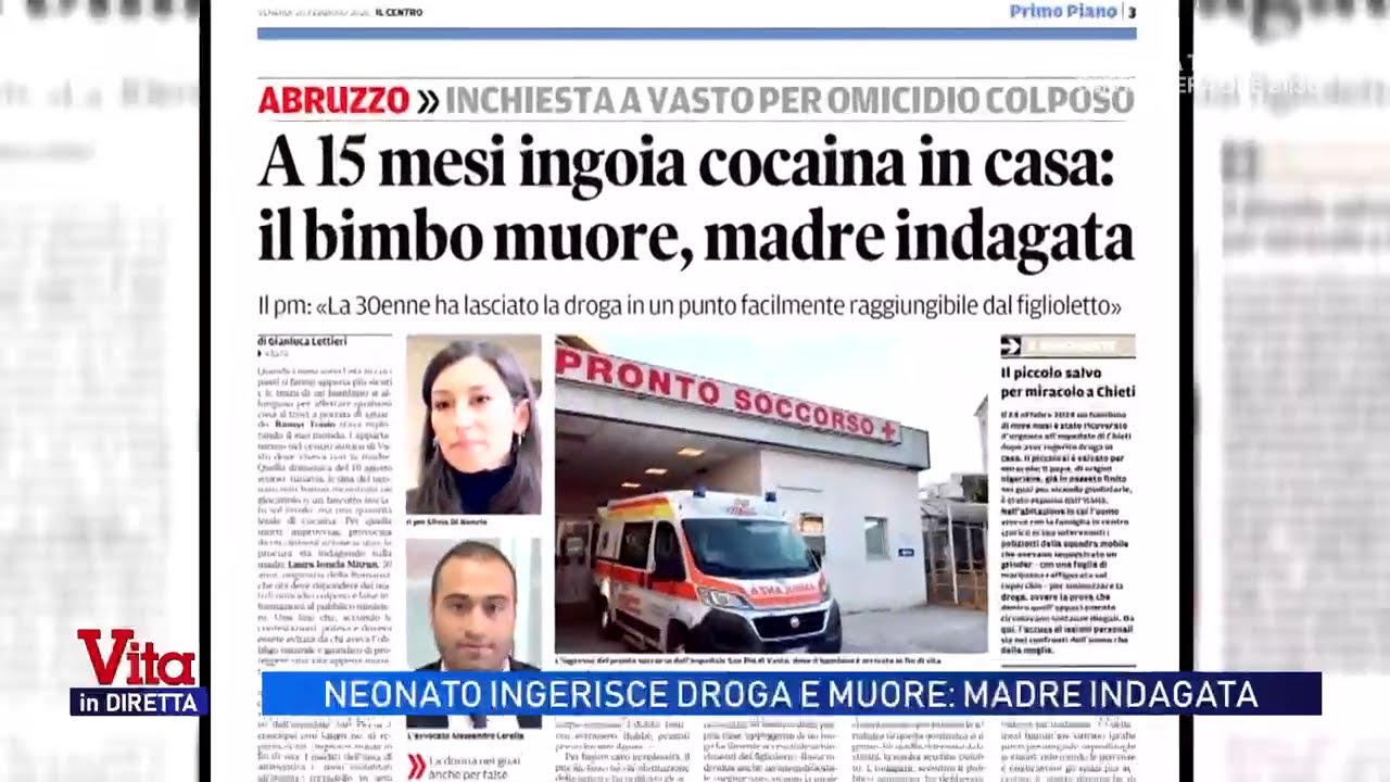 Neonato ingerisce droga e muore: madre indagata - Vita in diretta 20/02/2026