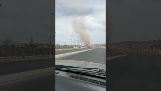 Dust Devil Spotted and Filmed From a Nearby Vehicle