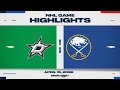 NHL Highlights | Stars vs. Sabres - April 15, 2026