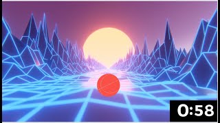 Satisfying Neon Bouncing Ball 1 Minute Timer
