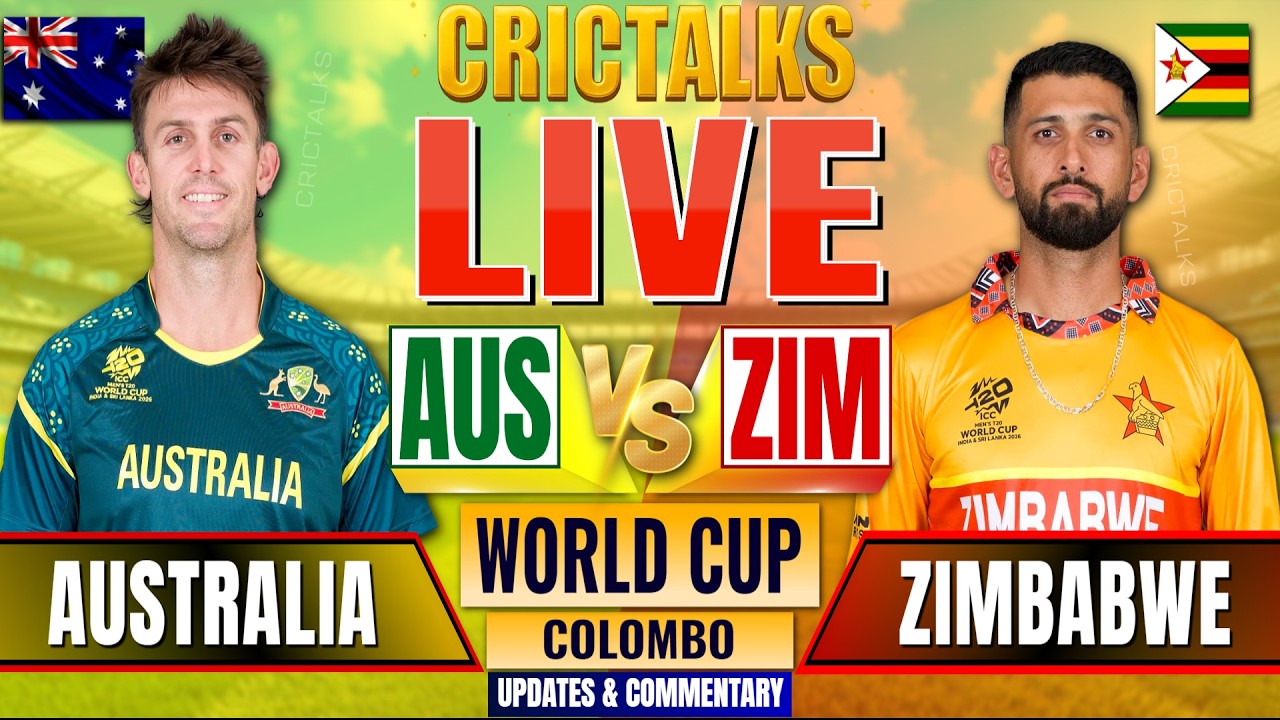🔴 Live: AUS vs ZIM, World Cup, Cricket Live Match Today Score Commentary, Australia v Zimbabwe