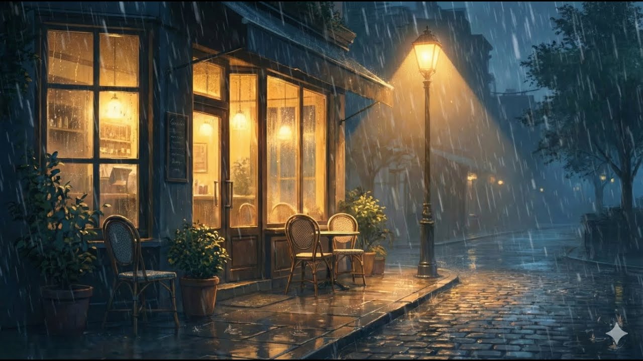 You're inside a Warm Cafe while it Rains 🌧️ Smooth Rain Ambience for Sleep, Study | 6 HOURS