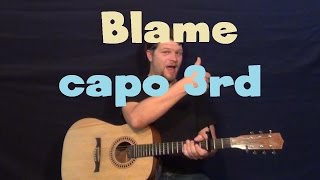 Blame Calvin Harris Easy Guitar Lesson How to Play Tutorial