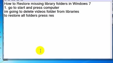 How to restore default libraries folders for Windows7,Vista