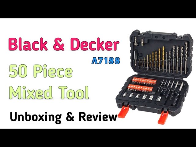 Black + Decker A7188 Drill and Screwdriver Bit Set 50-Piece 