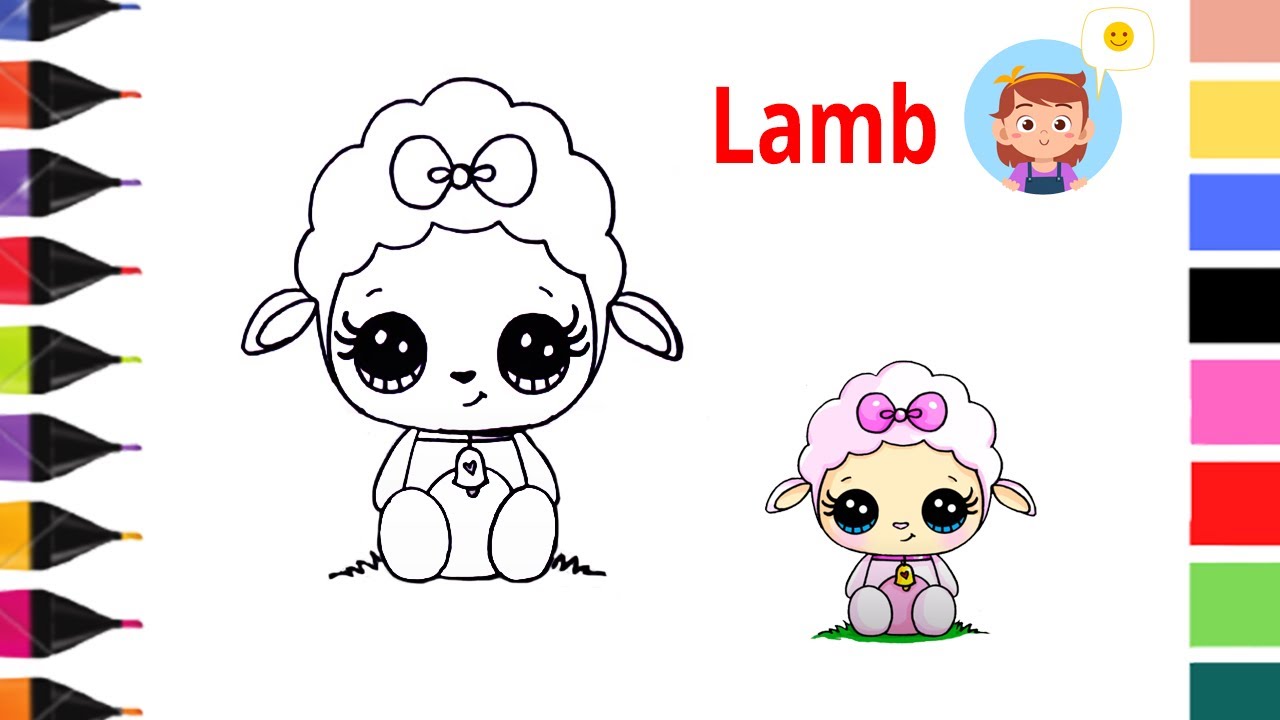 How to Draw a Cute Lamb Drawing for kids YouTube