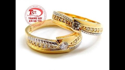 Nhẫn vàng 18k cưới liền,nhẫn đôi đẹp, TSVN015353