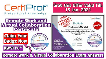 Remote Work and Virtual Collaboration Exam Answers | CertiProf Free Certificate | RWVCPC™ Dumps