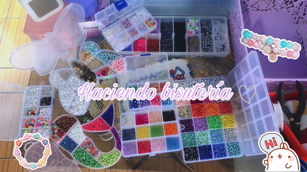 🌷tour por mi material de bisutería 🌷/haciendo pulseritas cute 🧸💖