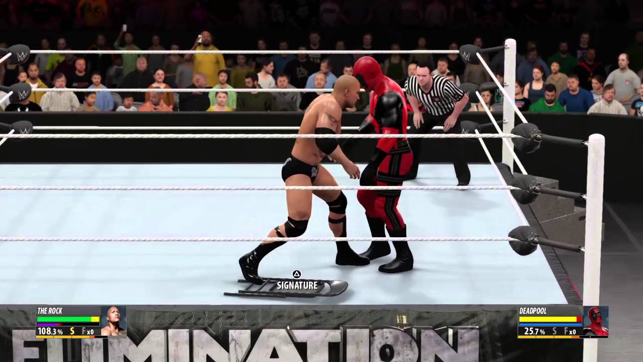 WWE 2K16 The Rock VS DEADPOOL! - YouTube