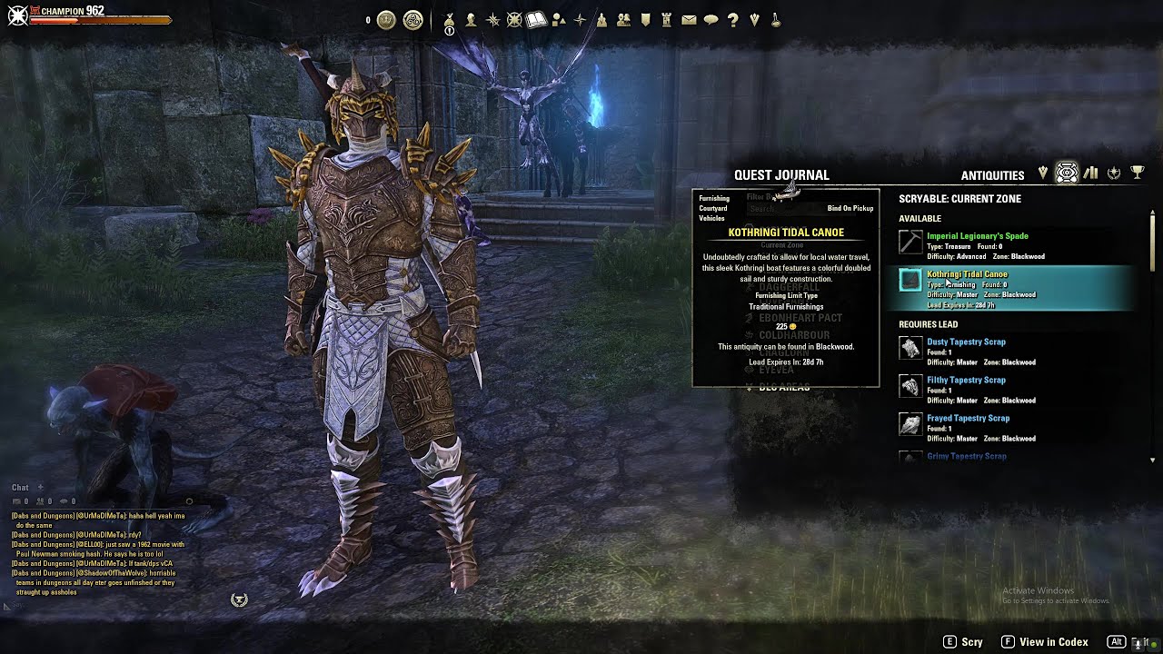 Kothringi Elder Scrolls Online Scrying for Master Lead #44 Kothringi Tidal Canoe ...