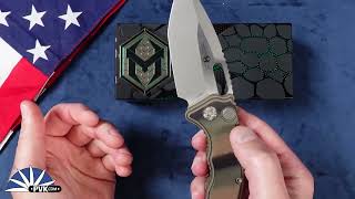Heretic Knives Medusa Auto, Magnacut Tanto Battleworn Blade, Tri-Camo G10 Handle