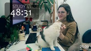 GO TO BED! Study with me 50 min || live pomodoro - morning productivity | birds chirping