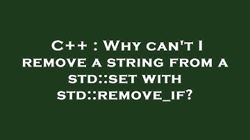 C++ : Why can