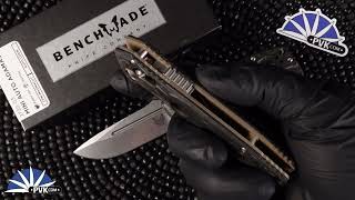 Benchmade Mini Auto Adamas, Magnacut Stonewash Blade, Marble Carbon Fiber Handles FDE Liners