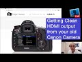 Clean HDMI output on older Canon DSLR Cameras Magic Lantern Video Guide including 5D 6D 7D and more.