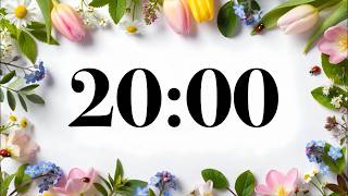 20 Minute Timer 🐞 Spring Flowers & Ladybugs | Happy Instrumental Music for Focus & Study screenshot 4