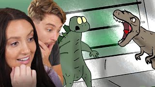 Sara Reacts to Godzilla vs Monkey in JURASSIC PARK (Part 6-9)