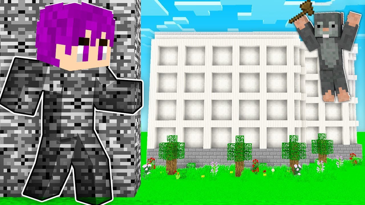 ماين كرافت ولكن استخدمت الغش في تحدي بناء افضل مستشفي ( لبس الاختفاء ) ضد اصدقائي..!🔥😱