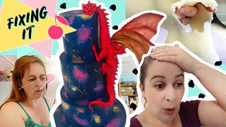 Surgery on a Dragon and the Worst Sugarpaste I've Ever Used! | Cake Studio Vlog | Cherry Vlogs |