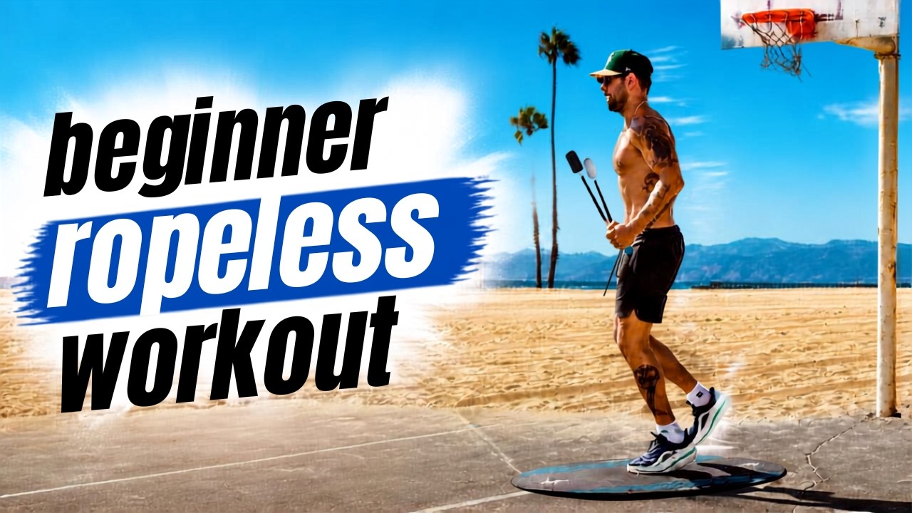 Thumbnail for 10 Min BEGINNER Ropeless Jump Rope Workout | Simple + Easy