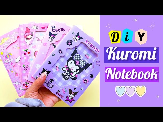 DIY Cute Kuromi Notebook/Diary _ How to Make Kuromi Notebook at home _  Sanrio crafts 