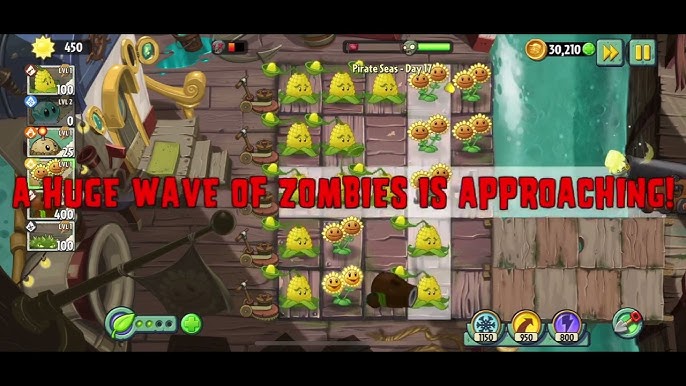 Plants vs Zombies 2 : Pirate Seas Day 16 Walkthrough 