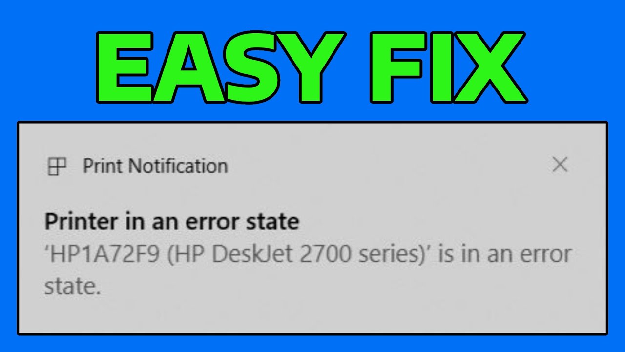 How To Fix Printer Is In An Error State in Windows
