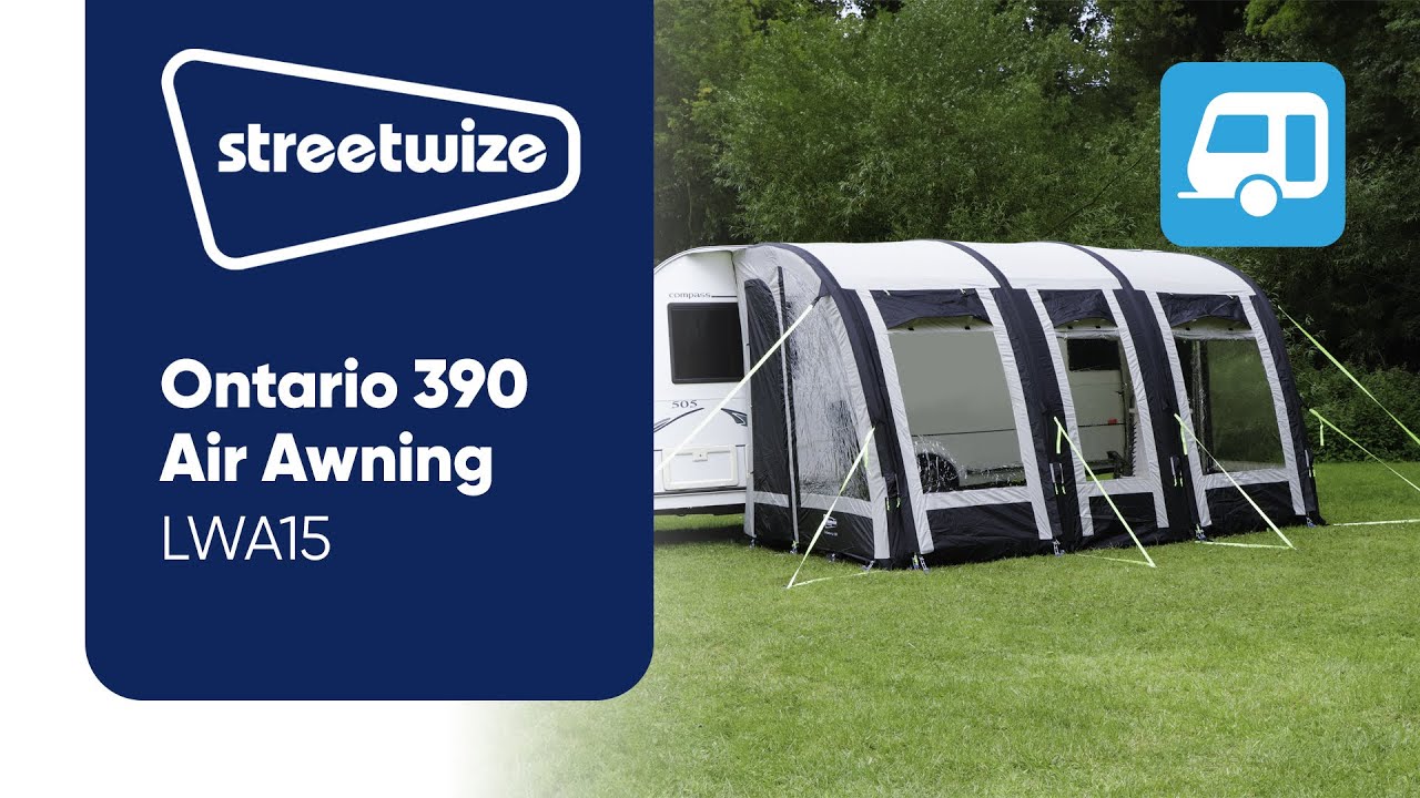 Leisurewize Ontario Air 390 Awning - Charcoal - Towsure