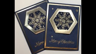 Navy Snowflake Christmas Card