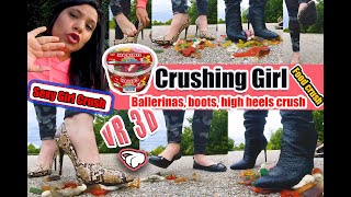 Kati crushes different food bears Gummy crush trample crushes boots, ballerinas and high heels