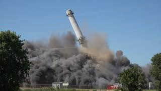 Implosion of M.L. Kapp Generating Station in Clinton, Iowa