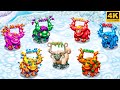 Prismatic Woolabee - all versions (My Singing Monsters: Dawn Of Fire) 4k
